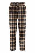 Pantalón de cuadros escoceses con cordón en color Beige y negro (cuadros) – frontal invisible