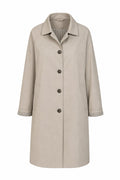 Trench de gabardina en beige con cuello de vichy en color Beige – frontal invisible