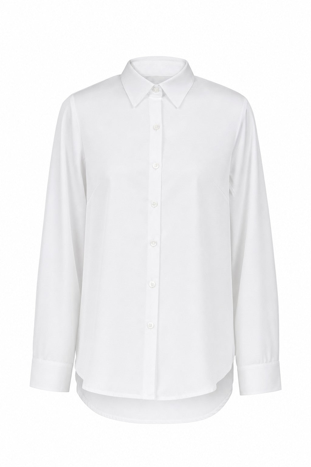 Camisa básica blanca en color Blanco – frontal invisible