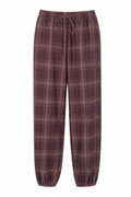 Pantalón jogger de cuadros en burdeos en color Burdeos (cuadros) – frontal invisible