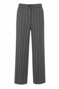 Pantalón recto de raya diplomática en gris en color Gris – frontal invisible