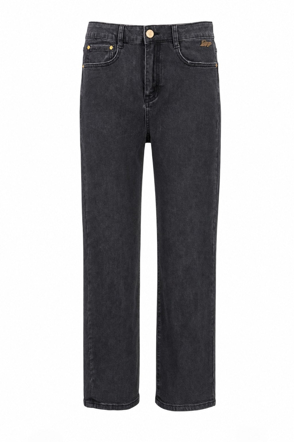 Vaquero straight leg gris lavado en color Gris – frontal invisible