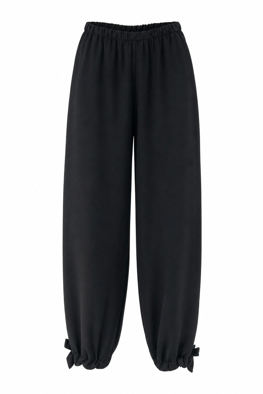 Pantalón bombacho con lazos en el bajo en color Negro – frontal invisible